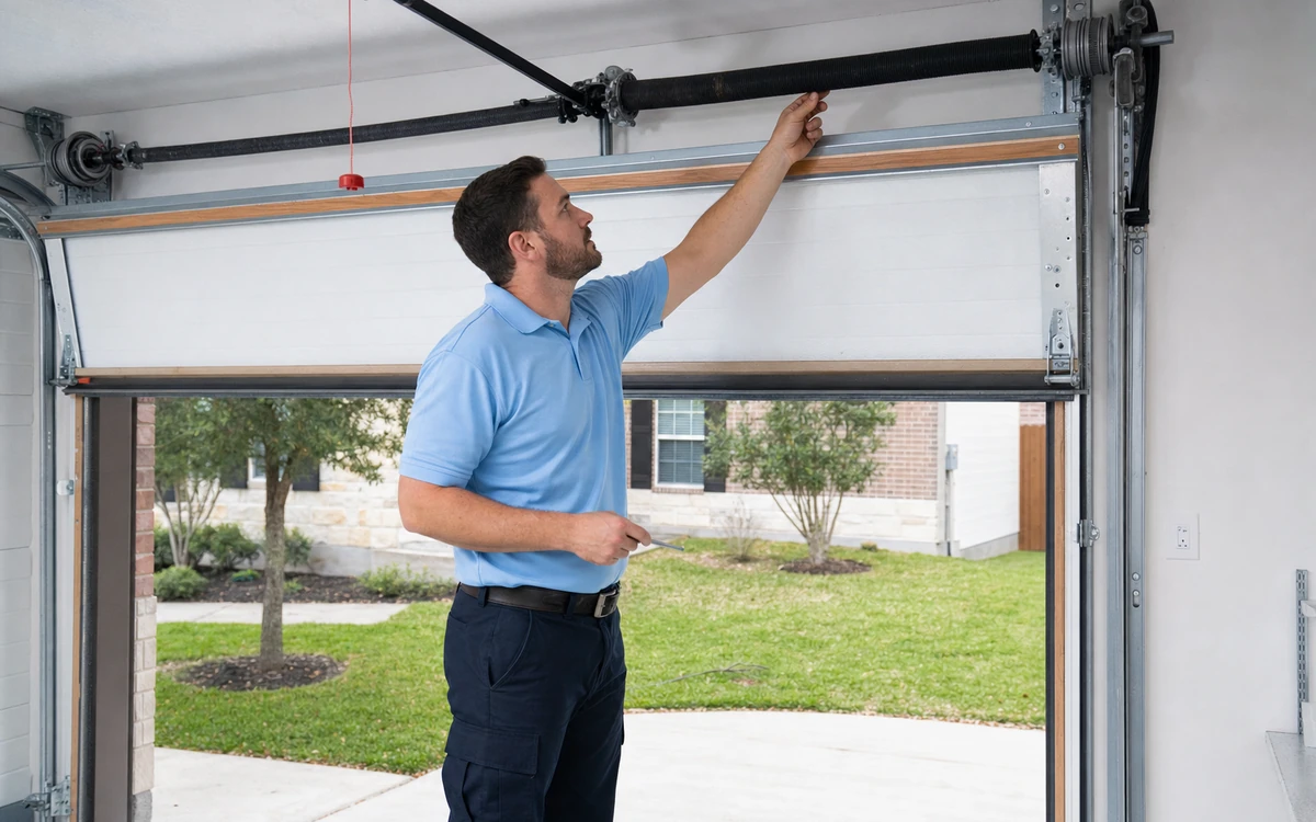 Complete Garage Door System Inspection in Conroe Texas